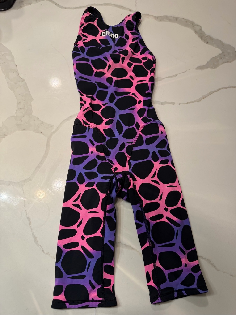 Arena Powerskin ST Techsuit, Pink and Purple Turtle Print, Size 26 J